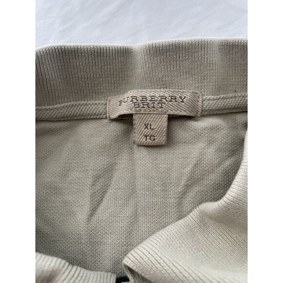 Burberry Brit Polo Womens XL Biege Designer Short Sleeve Shirt - Picture 4 of 10